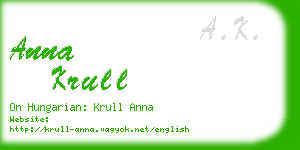 anna krull business card